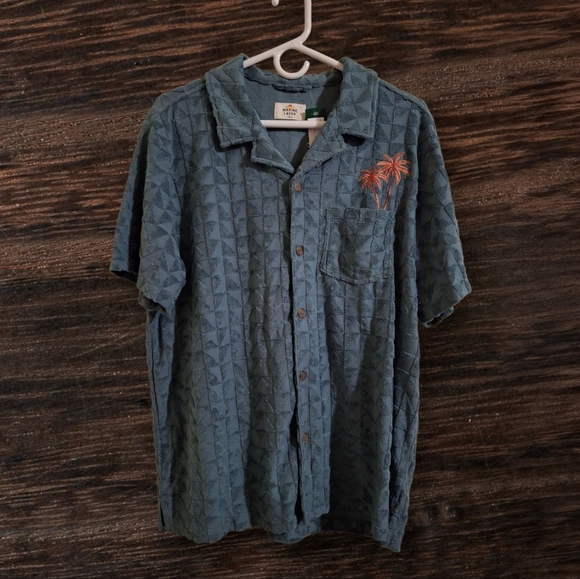 Marine Layer Textured Terry Resort Short Sleeve Shirt - Picture 5 of 6
